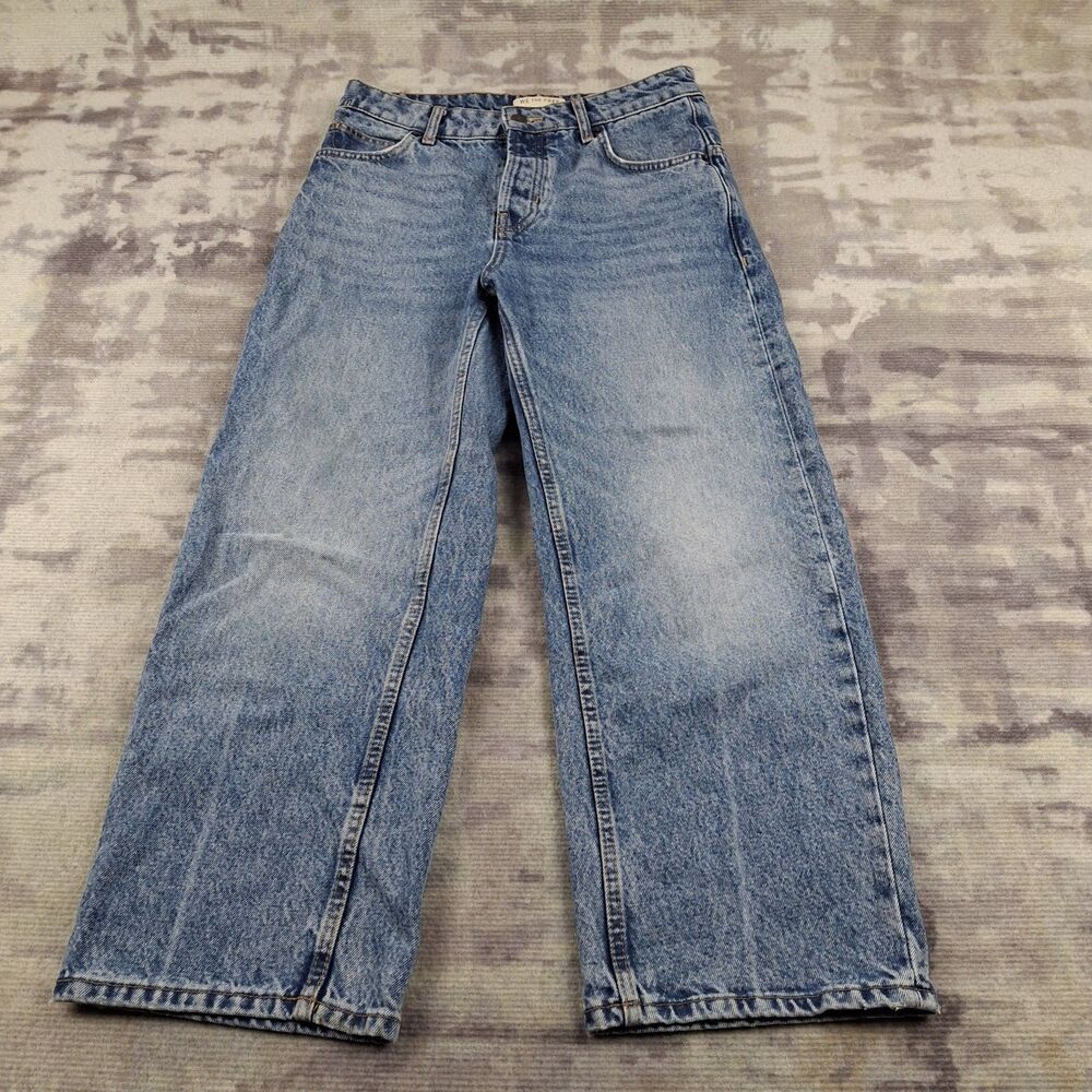 We The Free People Jeans Womens 25 Blue Denim Acid Wash Distressed High Rise